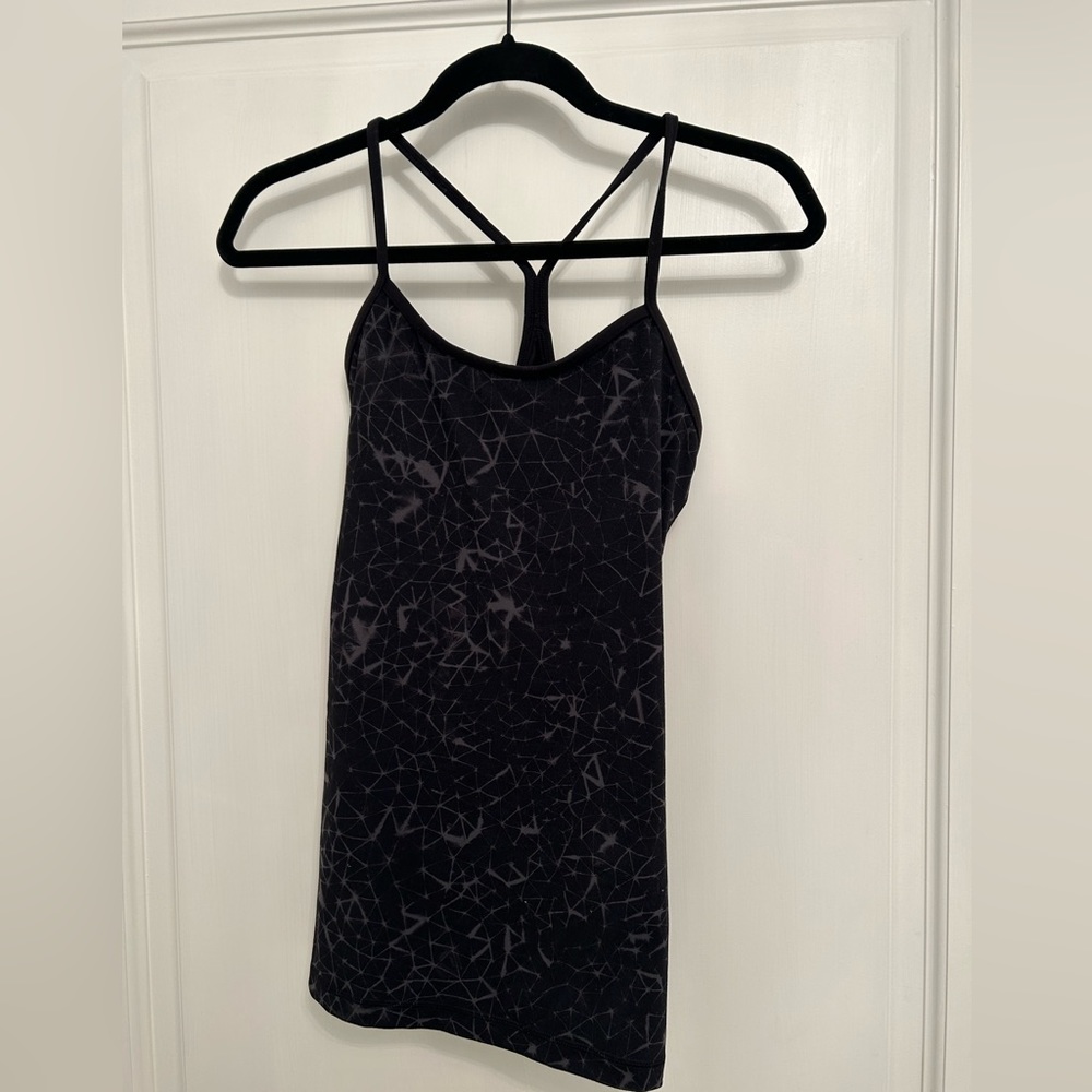 Lulu Lemon black and gray razor back workout tank